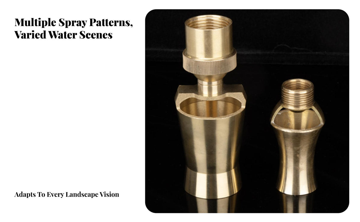 Brass Water Feature Nozzle Precision Crafted Adjustable Water Column Nozzle Thickened Design Waterfall Spray Head for Professionals, Courtyard, Garden