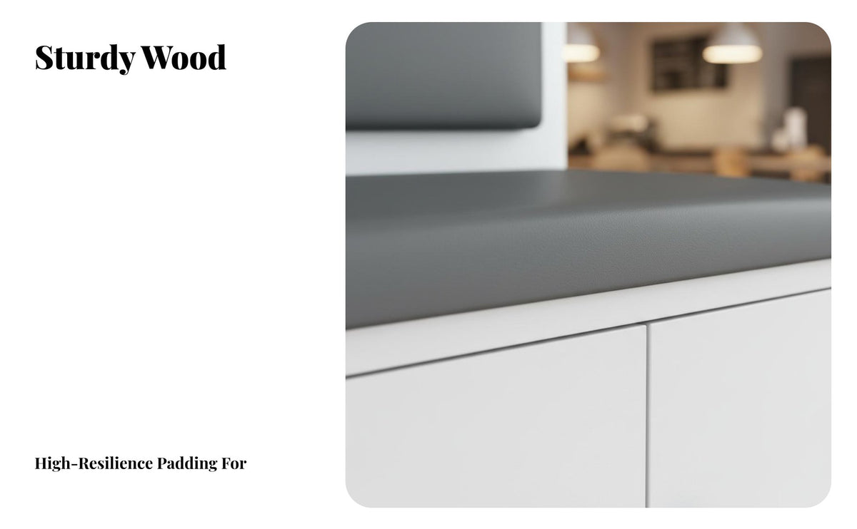 Solid Wood L-Shaped Corner Storage Bench Multi-Function Upholstered Dining Banquette High-Density Foam Cushion Upholstered Storage Bench Sturdy Construction for Cafe Owners, Homeowners, Families, Living Room, Entryway, Bedroom