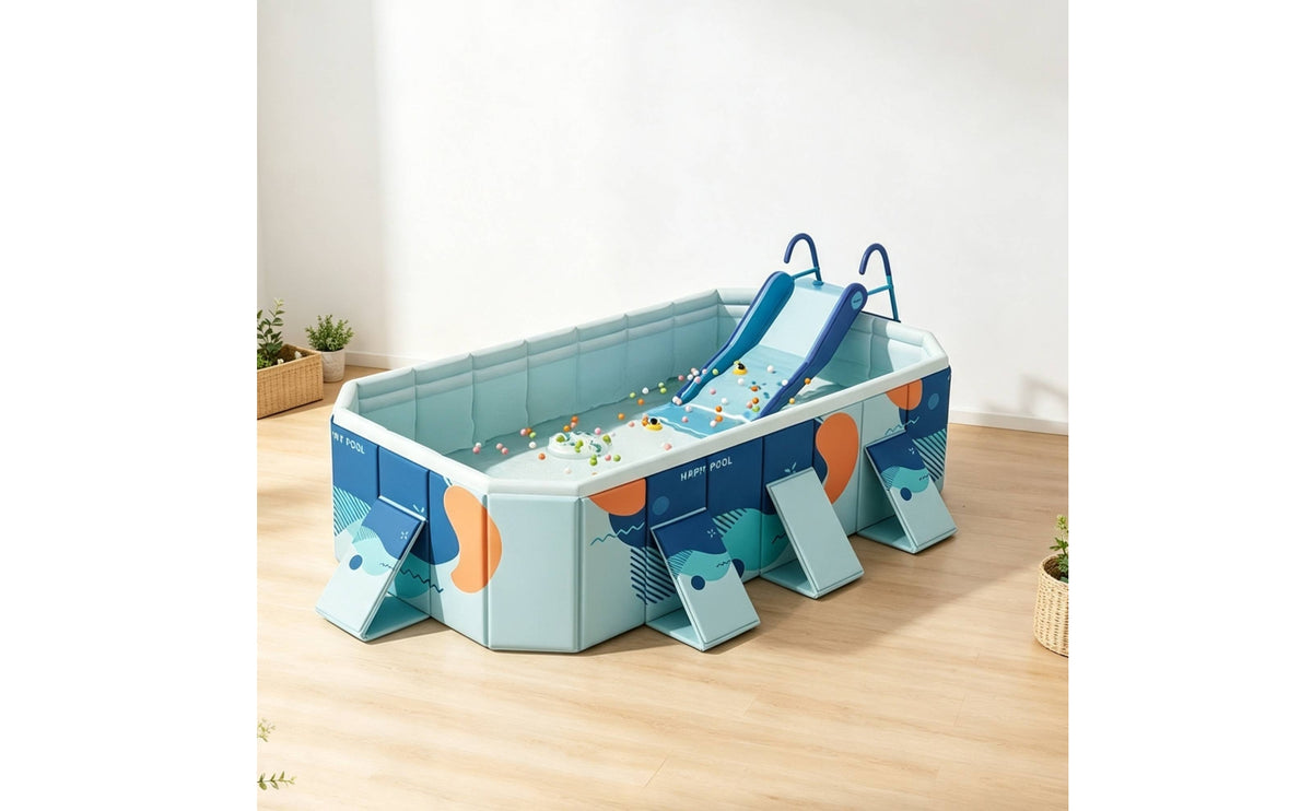 Portable Folding Swimming Pool Collapsible Non-Inflatable Pool Sturdy Easy Storage for Backyard