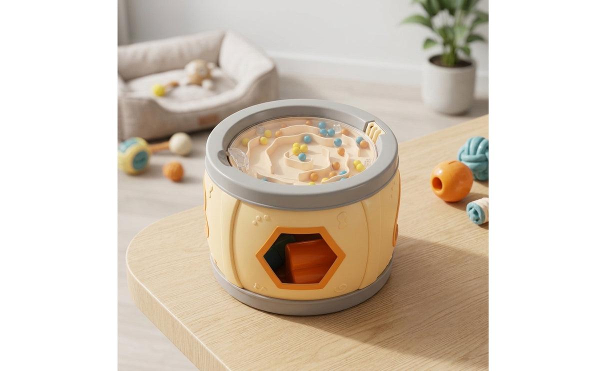 Sensory Toy Drum with Bead Maze Educational Shape Sorter Drum Bright Shape Sorter Gentle for Toddlers