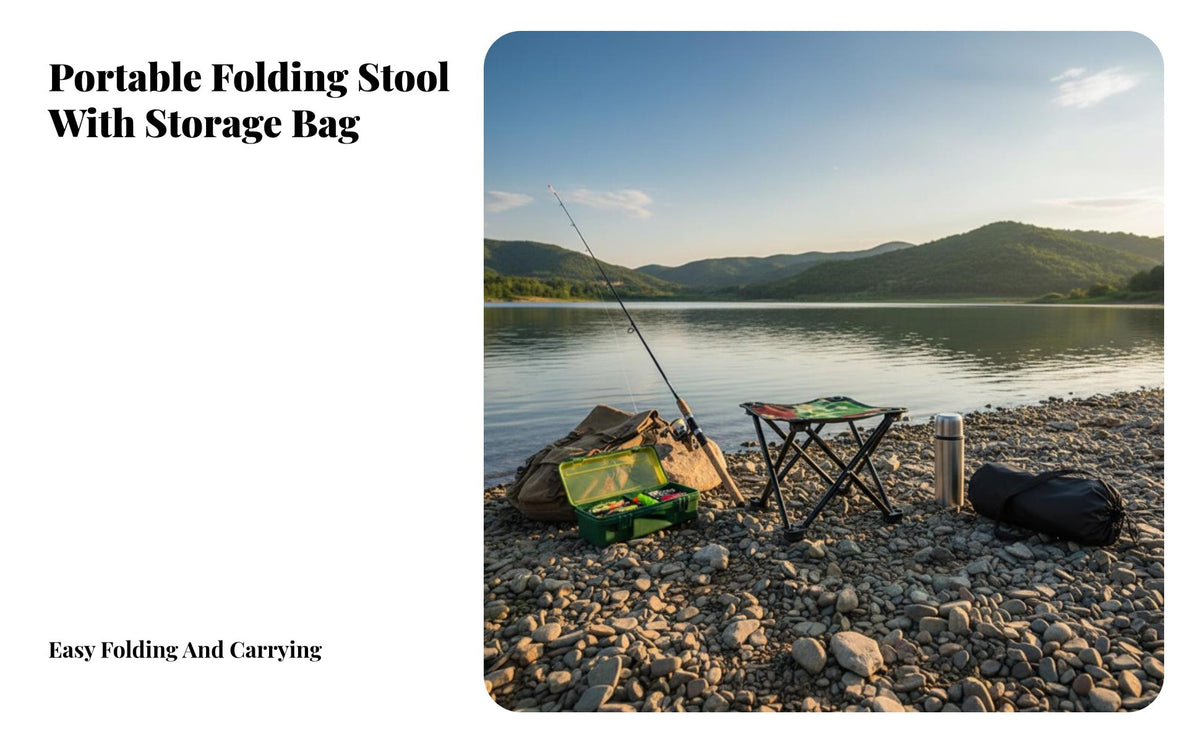 Foldable X-Shaped Frame Portable Seat Lightweight Collapsible Four-leggedLeg Stool Folds in Seconds Folding Chair Anti-Slip Feet for People Who Queue, Backpackers, Queuing, Fishing, Outdoors, Camping