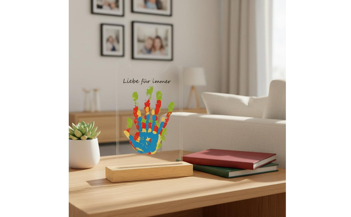 Family Handprint Frame Kit DIY Handprint Kit Create Memories Transparent Keepsake Frame for Couples, Parents, Anniversary, Christmas