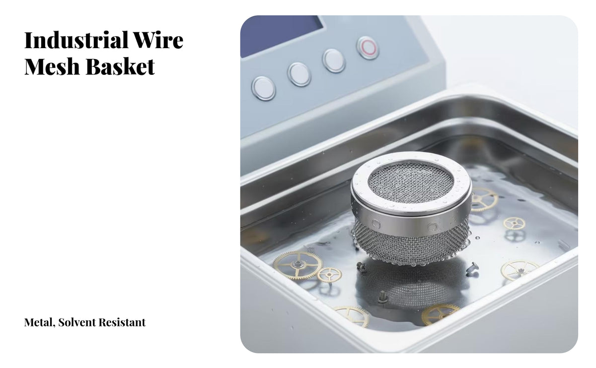 Cylindrical Watch Repair Mesh Insert | Rigid Round Opening, Compact, Watch Parts Cleaner Basket