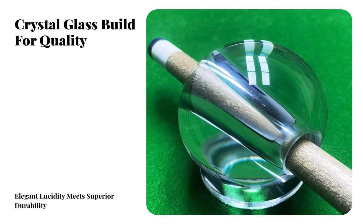 Portable Pool Cue Accuracy Practice Aid Non-Slip Base Billiard Stroke Practice Aid Crystal Glass Material for Beginners, Professionals
