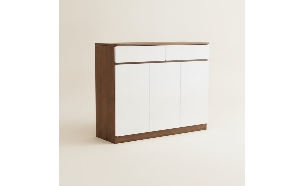 Buffet Cabinet with Drawers Two-Color Floor Standing Cabinet Modern Kitchen Cupboard with Doors for Dining Room, Apartment