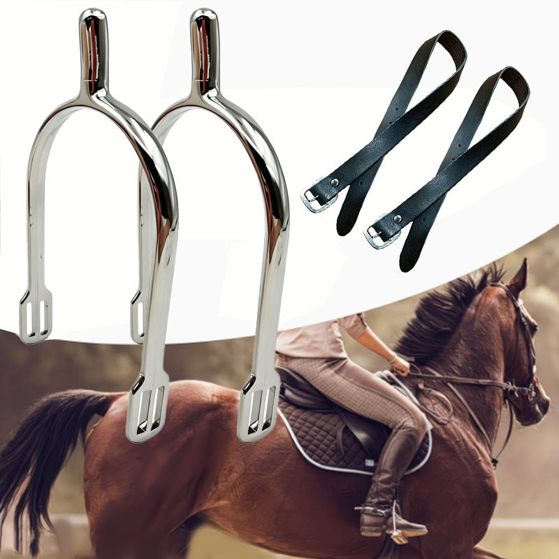 Knight Equipment Crystal-Studded Spur with PU Leather Adjustable Strap