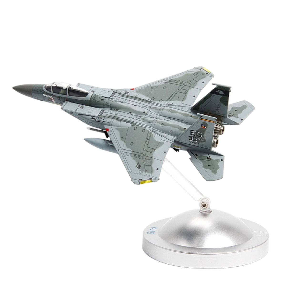 F-15 Model Collector-Grade Fighter Jet Model with Display Stand Gray Fighter Jet with Display Stand Highly Detailed for Aviation Enthusiasts, Collectors, Office Decor, Bookshelf