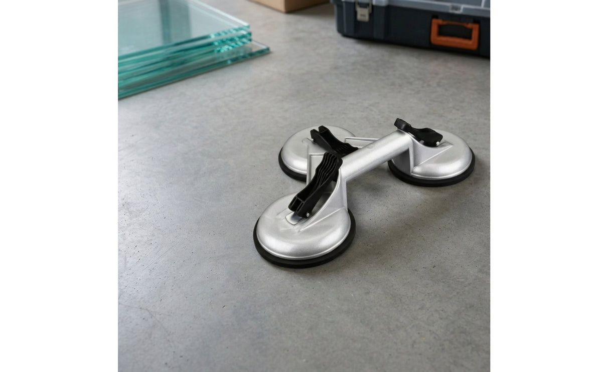 Heavy-Duty Three-Claw Suction Lifter Vacuum Triple Suction Cup Lifter Manual Non-Slip for Glaziers, Tilers, Diyers, Tile Laying, Renovation