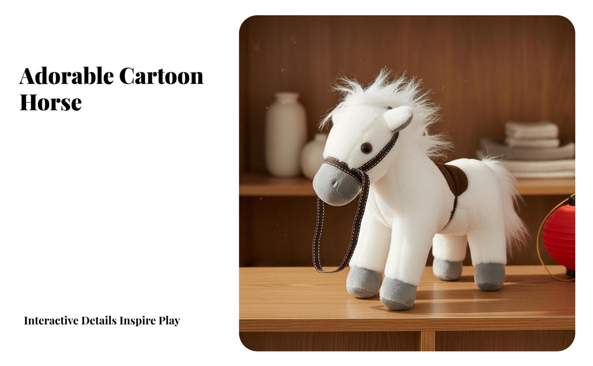 Soft Horse Toy Great Gift Standing Horse Soft Ie Horse Soft Toy PP Cotton Filling Stuffed Horse Doll Pretend Play for Home Decor