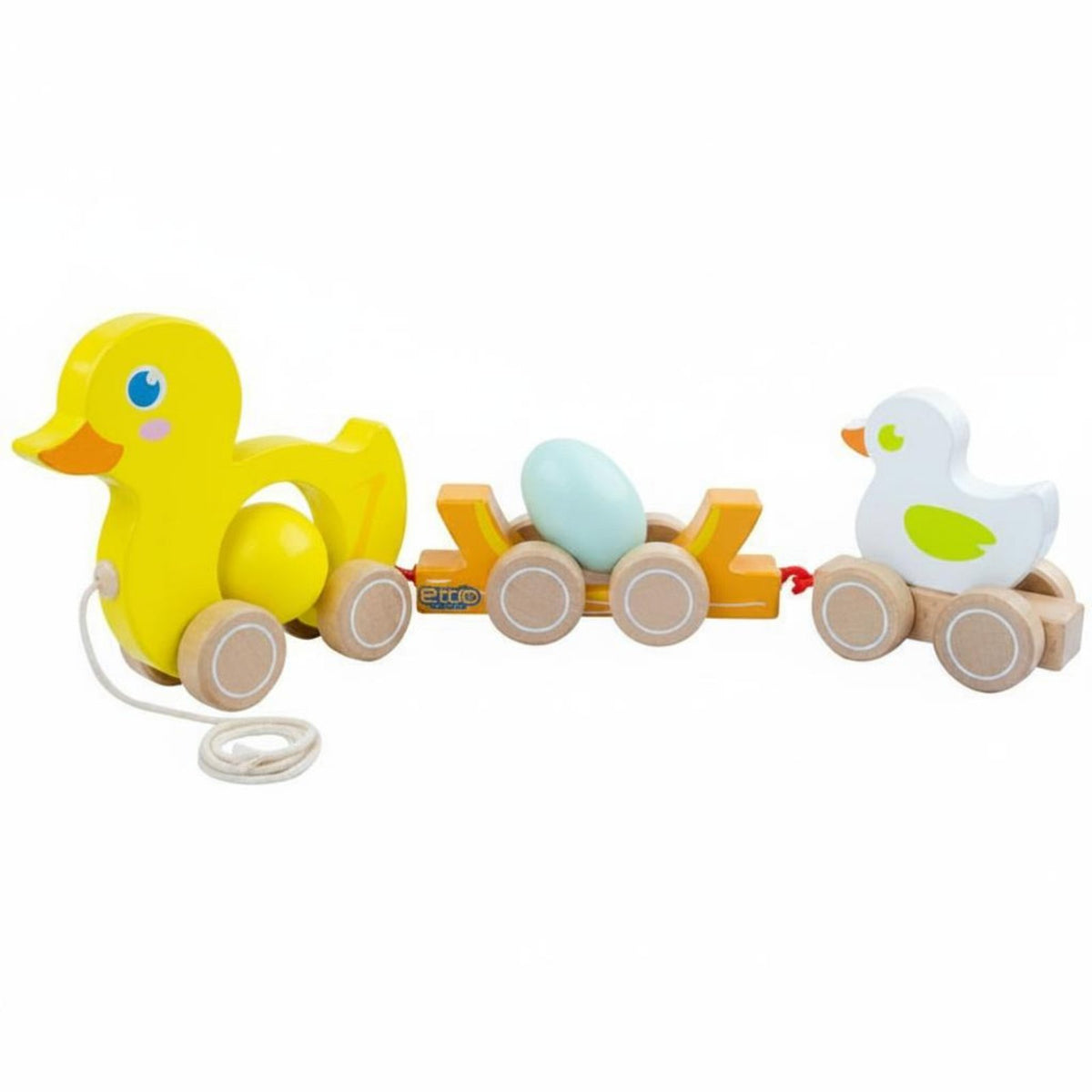 Educational Wooden Duck Pull Toy Parent-Child Interaction Pull-Along Duck Toy Motor Skill Development Screen-Unplugged Play for Toddlers, Babies