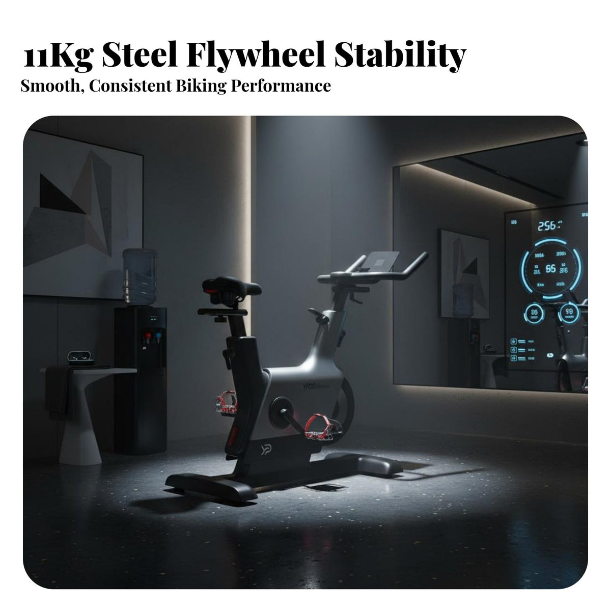 Adjustable Resistance Indoor Cycling Bike Quiet Operation Indoor Cycling Bike Padded Comfort Seat Cardio Exercise Machine LCD Digital Monitor for Apartment