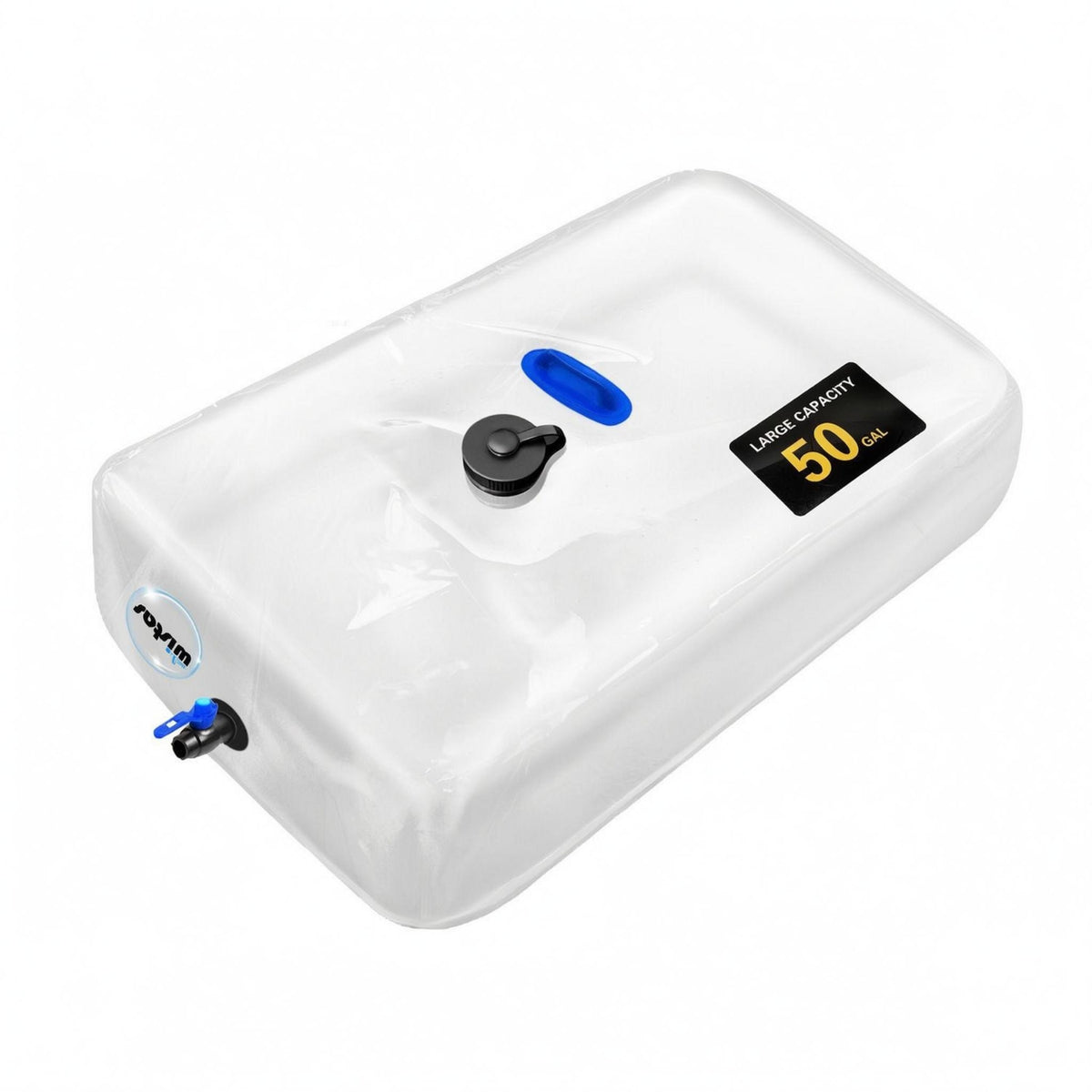 Portable Water Storage Bag Blue Lever Spigot Foldable Water Container Wear-Resistant for Camping, Travel, Car Washing