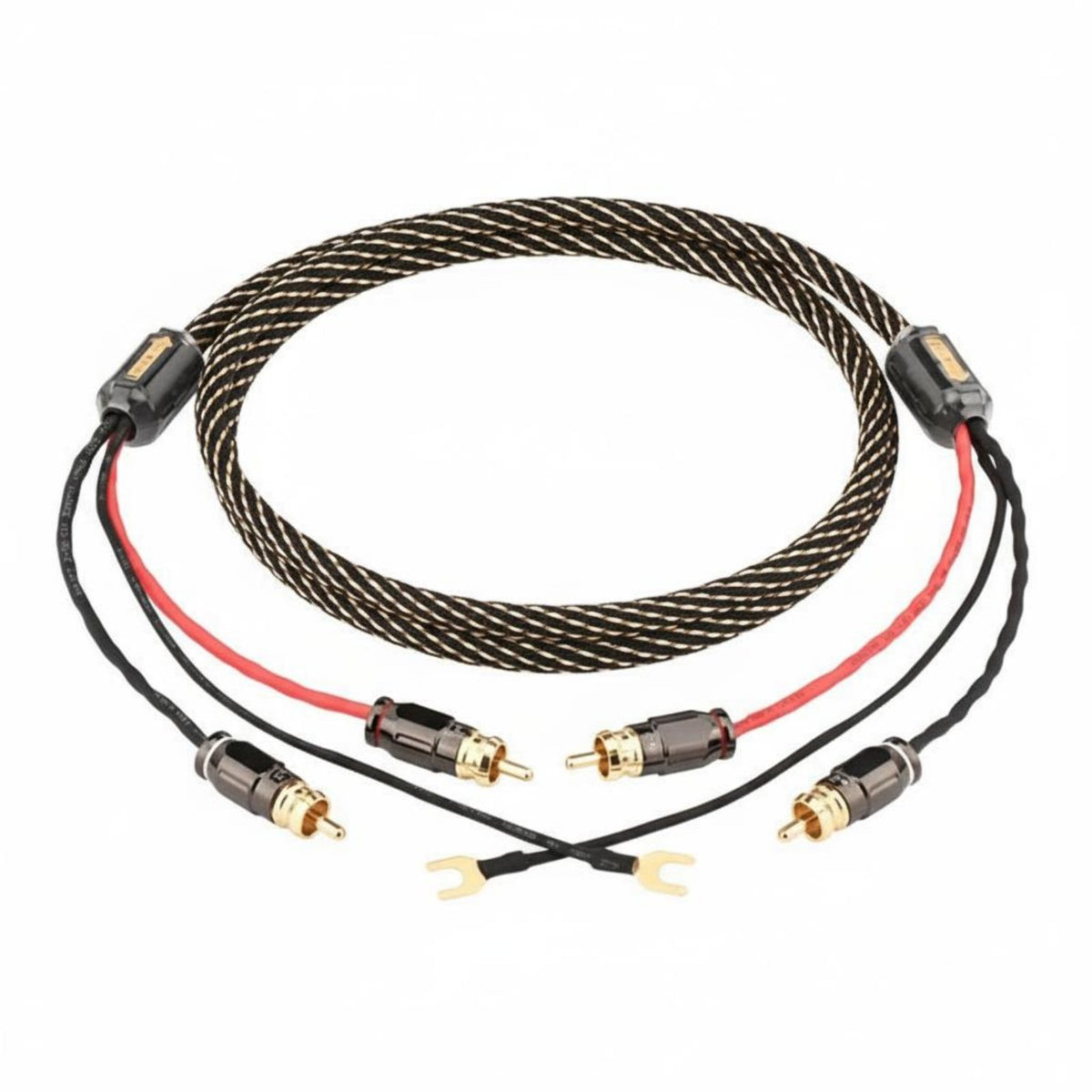 Turntable Cable with Ground Wire Noise Reduction High Fidelity for Vinyl Setup