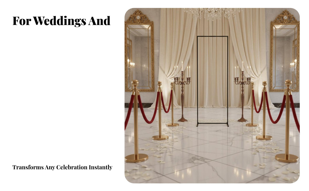Photography Background Wrought Iron Display Frame Easy to Assemble Rectangular Backdrop Stand Minimalist Design Rectangular Decoration Stand for Picture Station, Reception Area