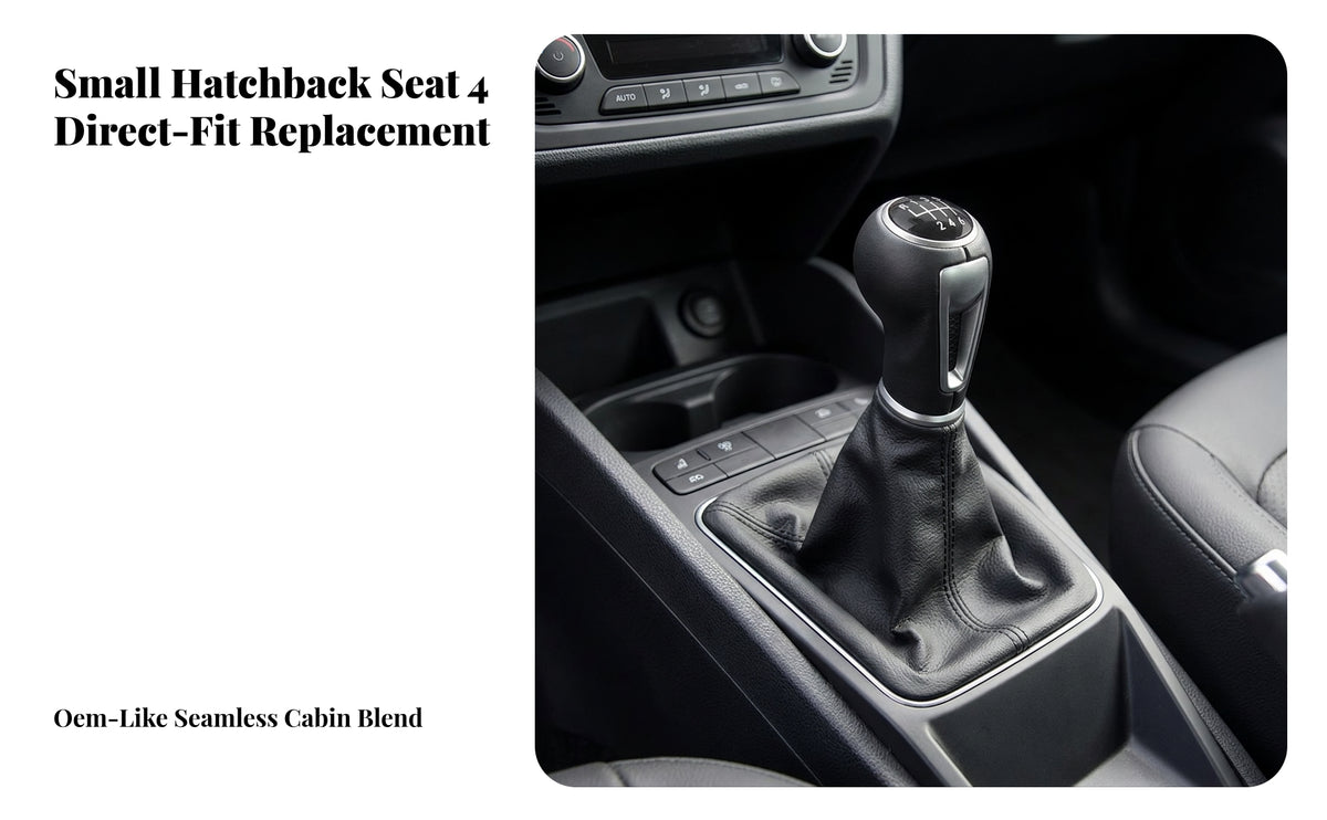 Leather-Like Gear Selector Knob | Stitched Seams, Molded Trim Frame, Shifter Knob Boot Assembly, for Center Console