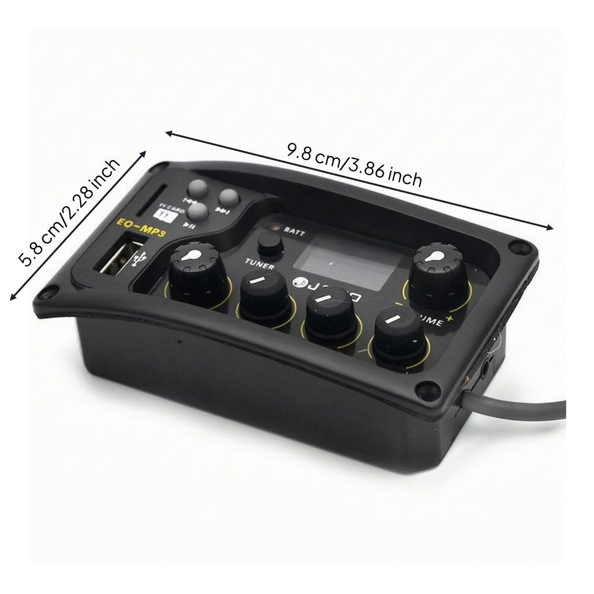 Rotary Knobs Guitar Preamp Equalizer Tuner Display Window Guitar Pickup Preamp USB Port Music Gear TF Card Slot