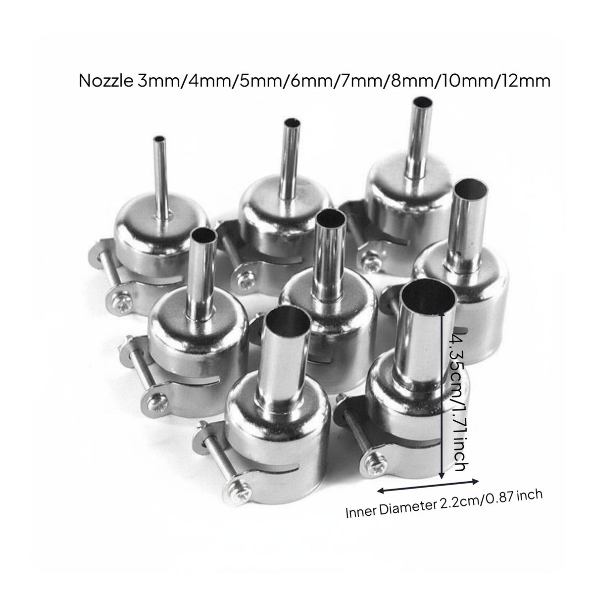 High Temperature Resistant Hot Nozzle Long-Lasting BGA Rework Nozzle Locking Screw Design for DIY Enthusiasts, Electronics Repair