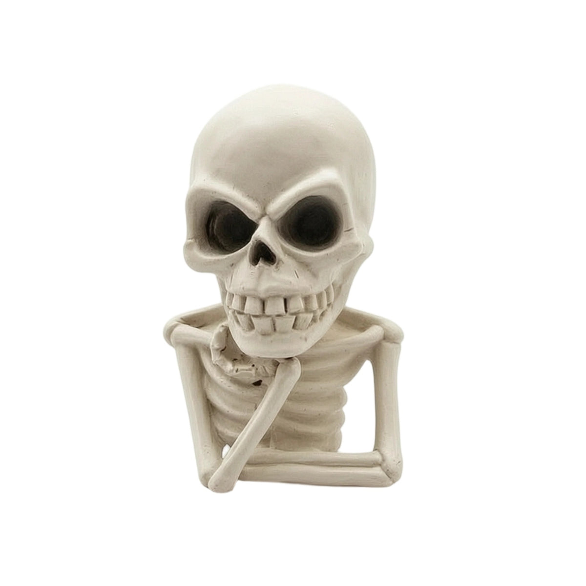 Gothic Skeleton Figurine Spooky Skeleton Bust Resin Skull Bust Matte for Halloween, Tabletop, Desk, Shelf