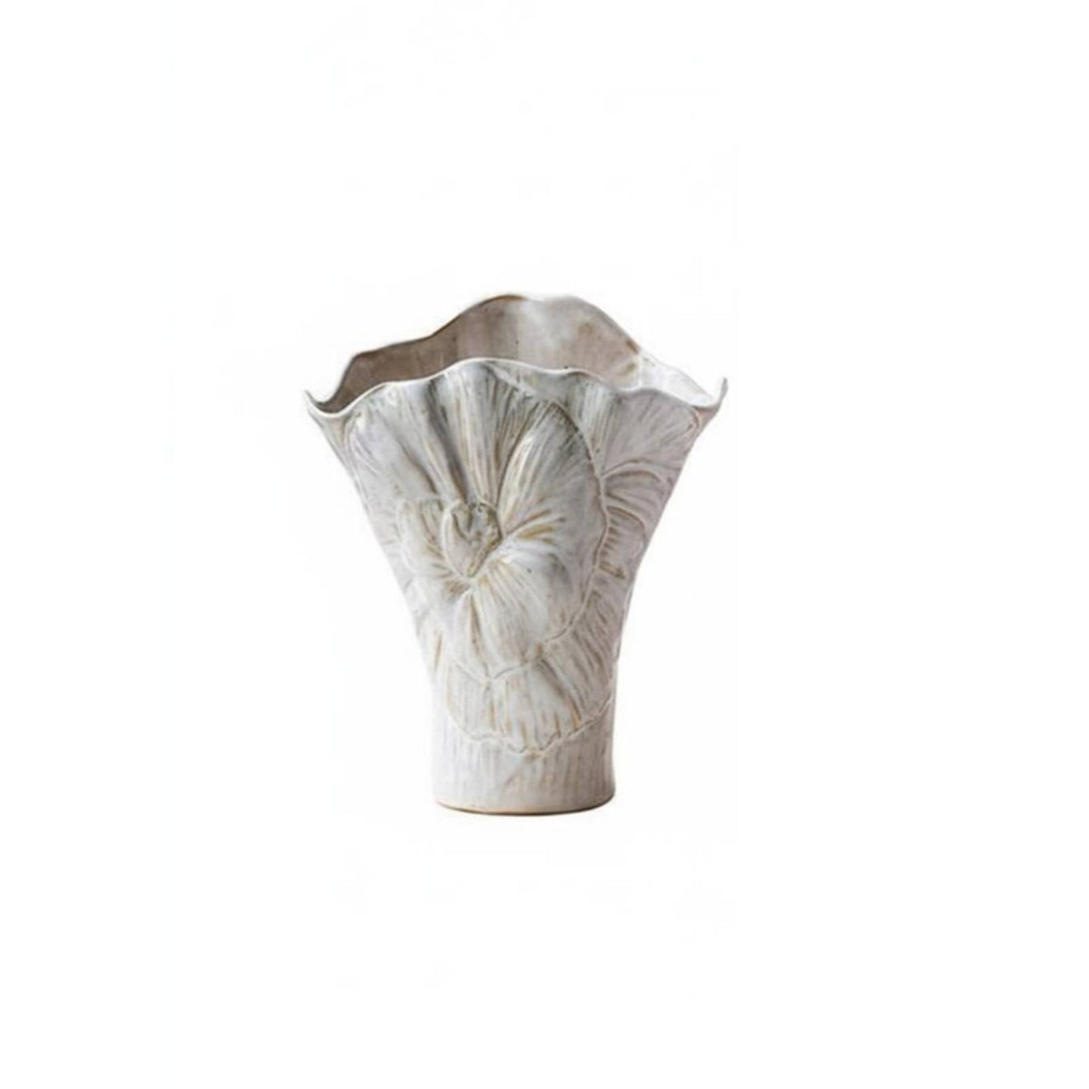 Artistic Design Ivory Ceramic Flower Vase Hydroponic Suitable French Country Aesthetic Vase Handmade Feel House Decoration Gift Boxed for Home Decorators, Living Room, Dining Table, Entryway, Wedding Decor