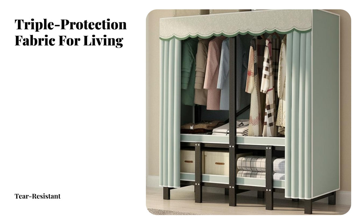 No Assembly Required Open Wardrobe with Shelves independentstanding Clothing Rack with Shelves independent Standing Bedroom Furniture Easy to Assemble for Apartment Dwellers, Renters, Students, Cloakroom, Small Spaces, Dorm Room, Entryway