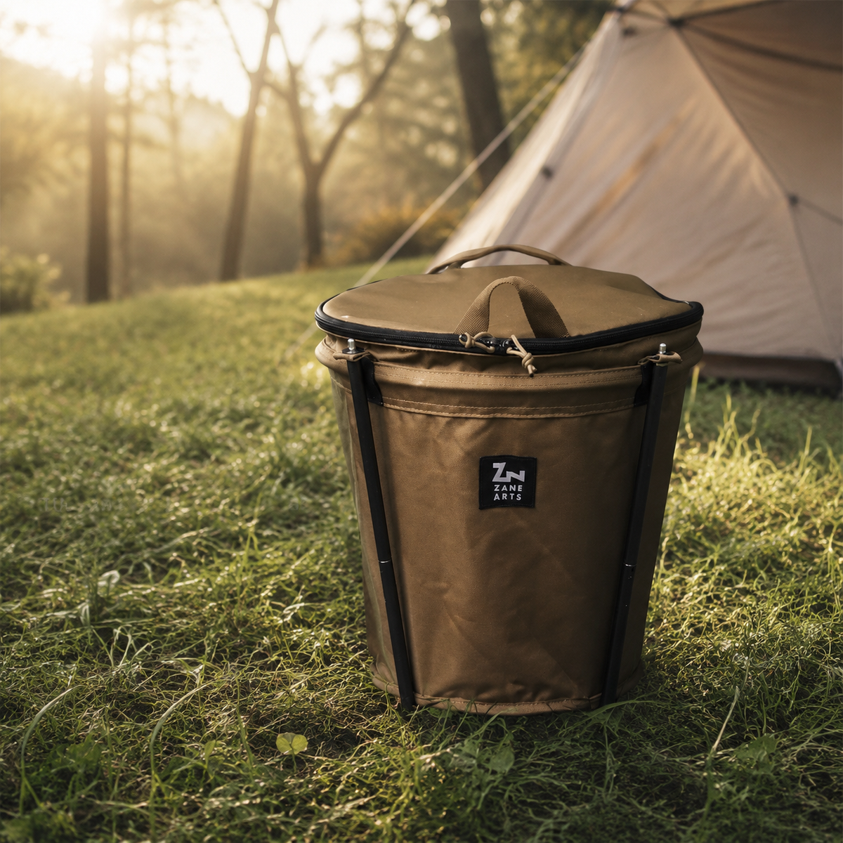 Car Trash Bin, Foldable, Camping, Outdoor, Pop-Up, Large Capacity, With Lid