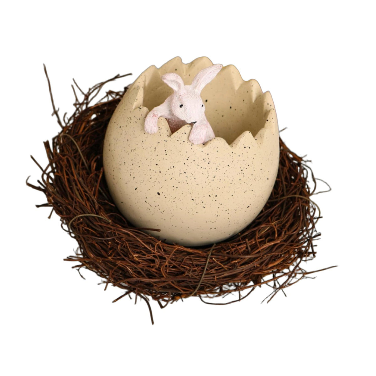 Creative Easter Eggshell Bunny, Resin Bird Nest Decoration, Cute Flower Pot, Home Decor