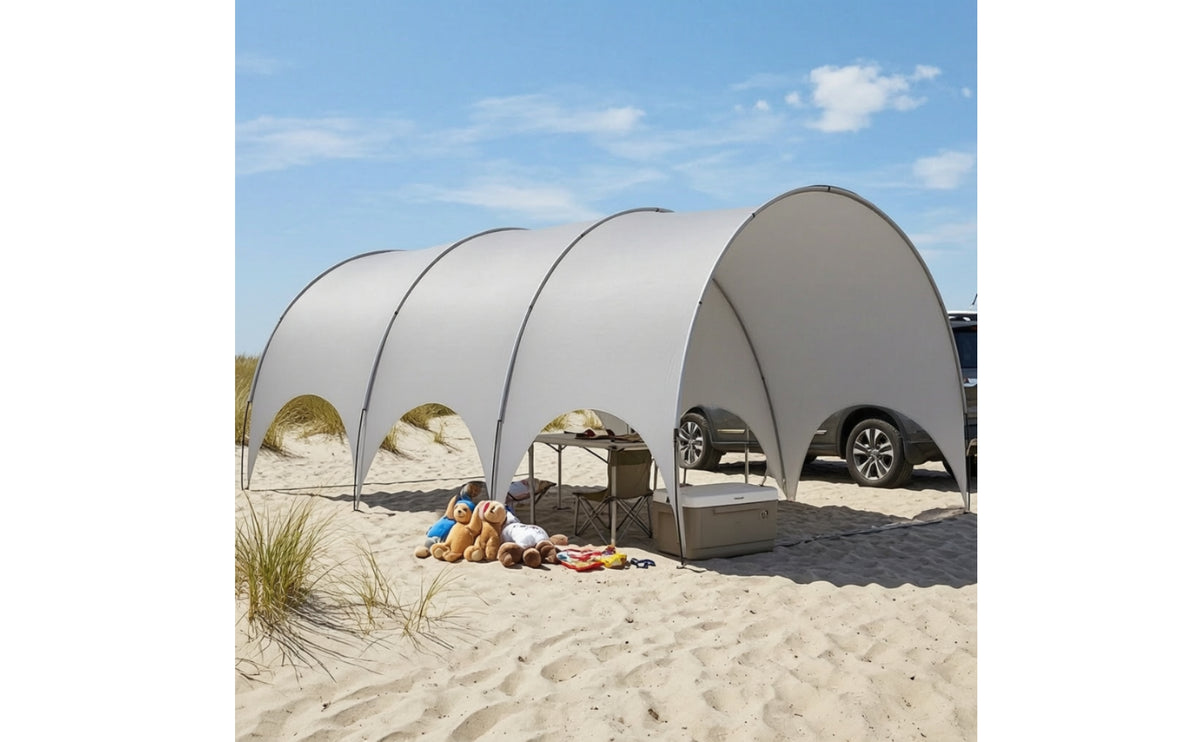 Silver-Coated Outdoor Tunnel Canopy Fiberglass Poles Arched Canopy Tent Rain Protection Tunnel Tent Waterproof for Camping, Car Parking, Gatherings, Shade