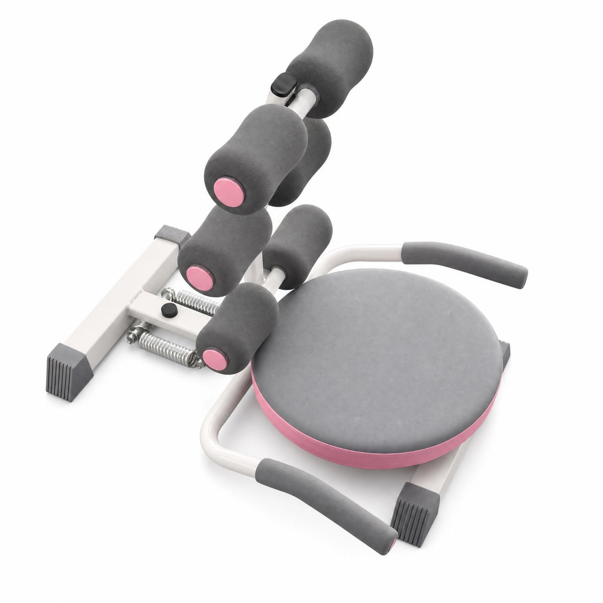 Padded Seat Sit-up Assistance Machine Cushioned Grips Foam Roller Sit-up Machine Anti-Slip Foot Caps Floor-Standing Ab Exercise Equipment Metal Frame for Home Gym