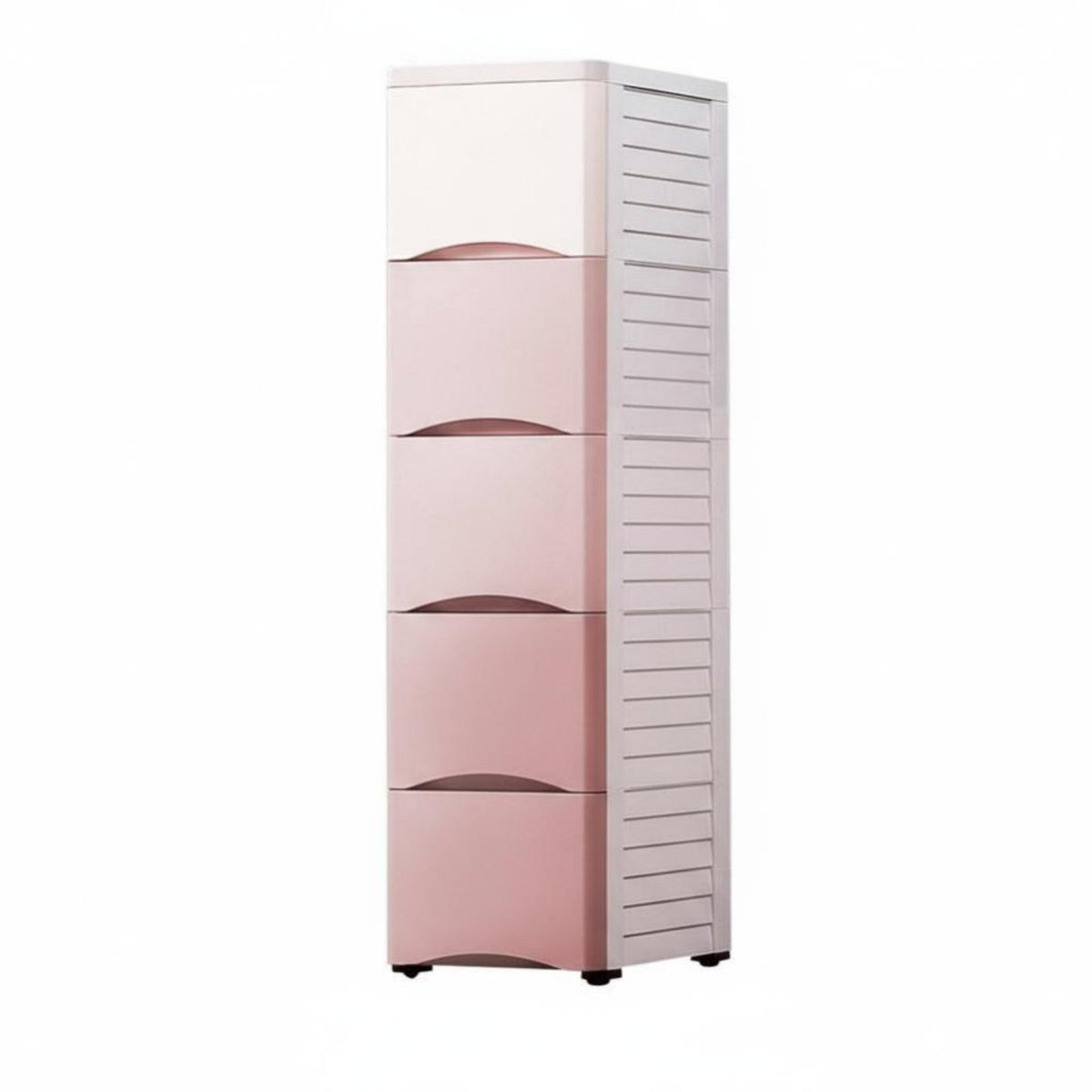 Space Saving Slim Space Cabinet Sturdy Construction 5-Drawer Slim Organizer Easy Assembly Narrow Chest of Drawers Large Capacity for Apartment Dwellers, Homeowners, Small Areas, Kitchen, Bathroom, Dorm Room
