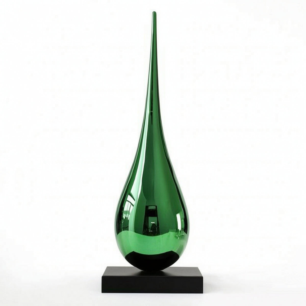 Teardrop Sculpture Modern Sculpture with Marble Base Sleek Abstract Statue for Entryway