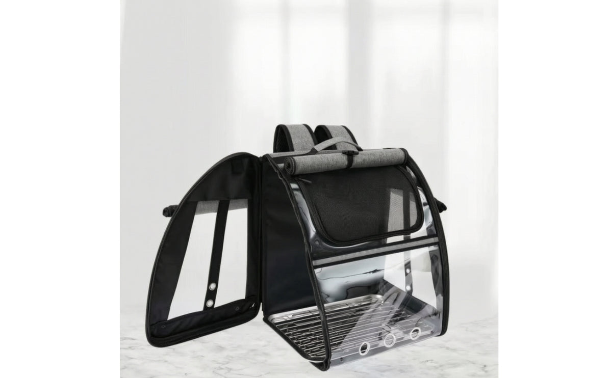 Bird Carrier Backpack Clear Bird Carrier with Perch Easy-to-Clean Parrot Backpack for Health Appointments Visits