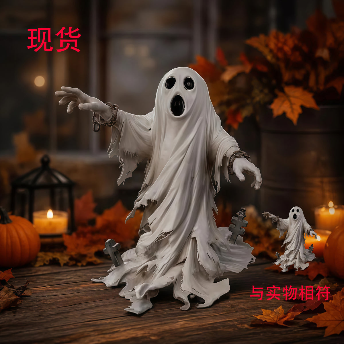 3D Printed Halloween Scary Ghost Plastic Decoration
