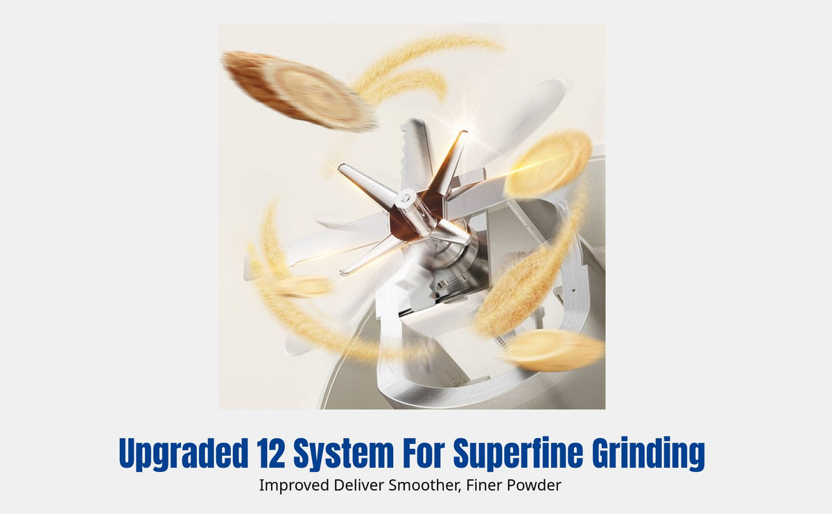 Mini Grain Crusher, Superfine Herb Mill, Stainless Steel, Dry & Wet Use