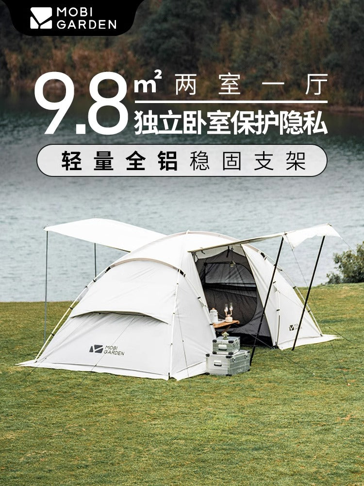 牧高笛帐篷户外折叠便携式露营家庭两室一厅防风加厚防雨多人世家