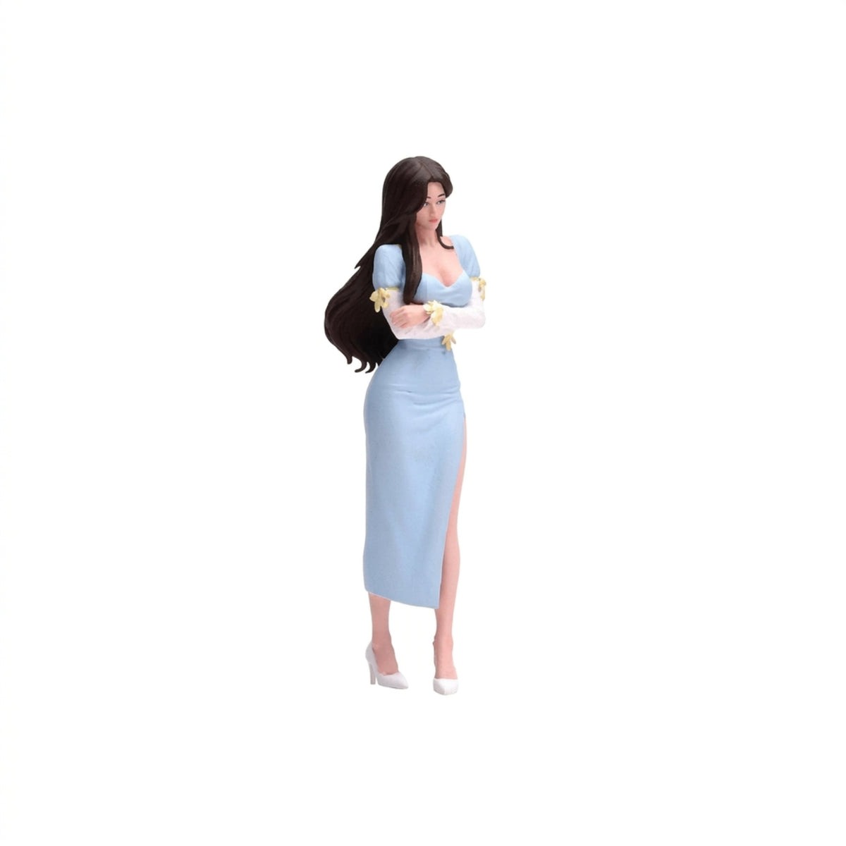 1/18 Female Figurine Detailed Miniature Figure with Dress Painted Diorama Figure for Model Builders