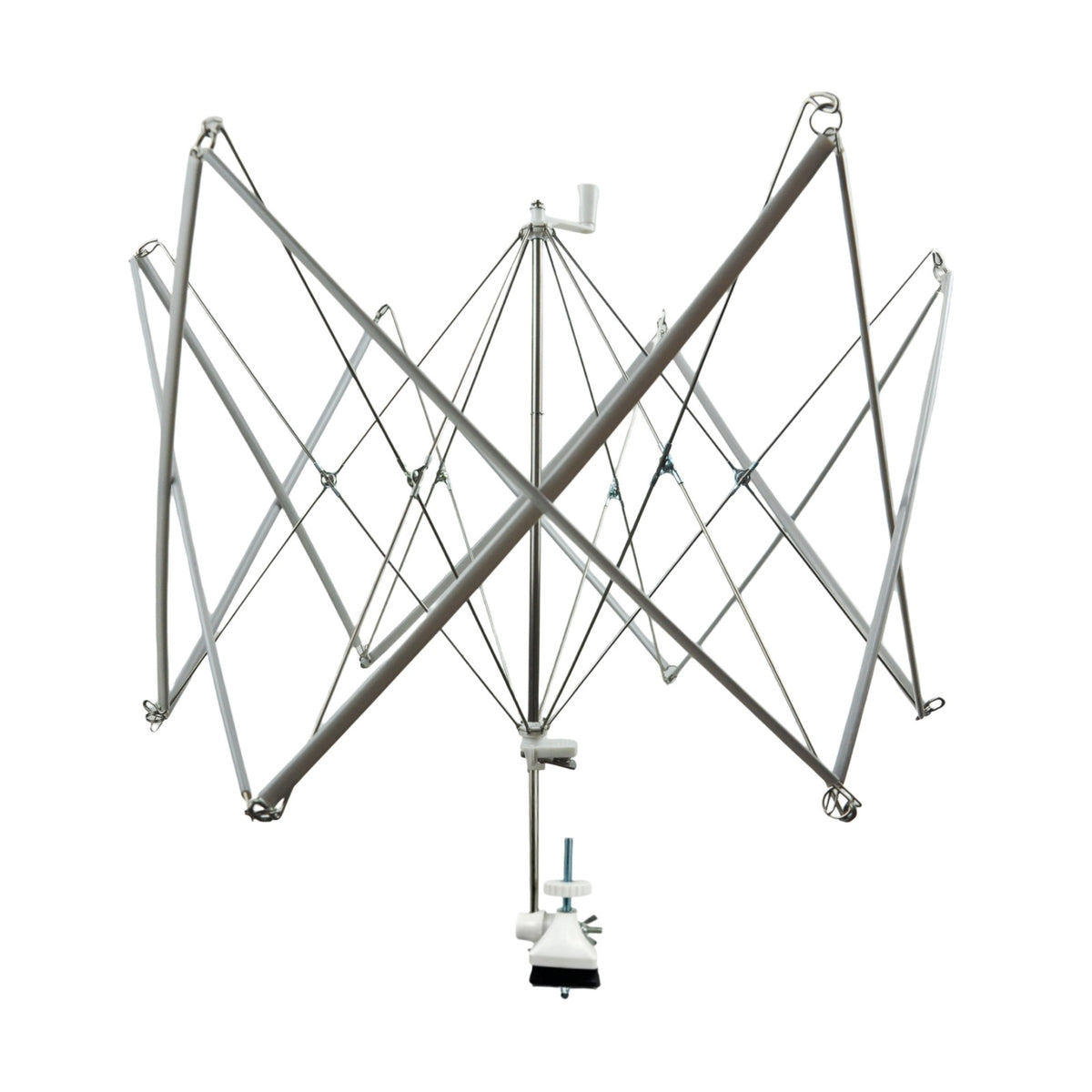 Hand-Cranked Yarn Swift with Clamp Tabletop Yarn Winder Stand Foldable Umbrella Swift Stainless Steel for Knitters, Crocheters, Spinners, Craft Rooms, Studios