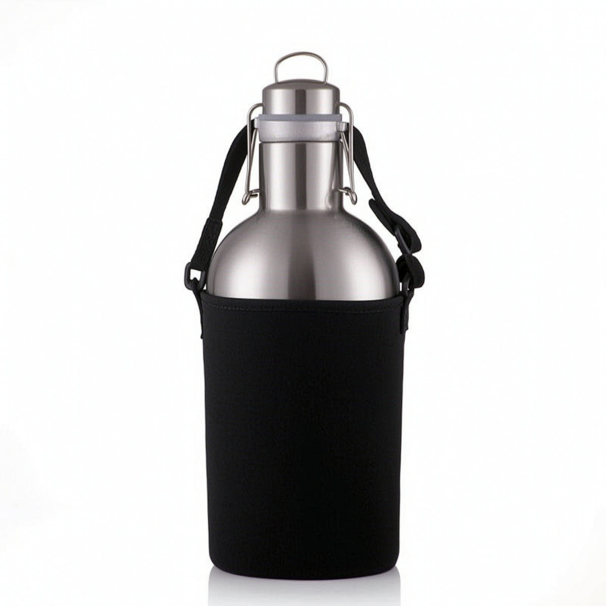 Beer Growler Stainless Steel Bottle with Swing-Lock Lid Insulated Bottle Double-Walled Leakproof for Campers, Parties, Camping