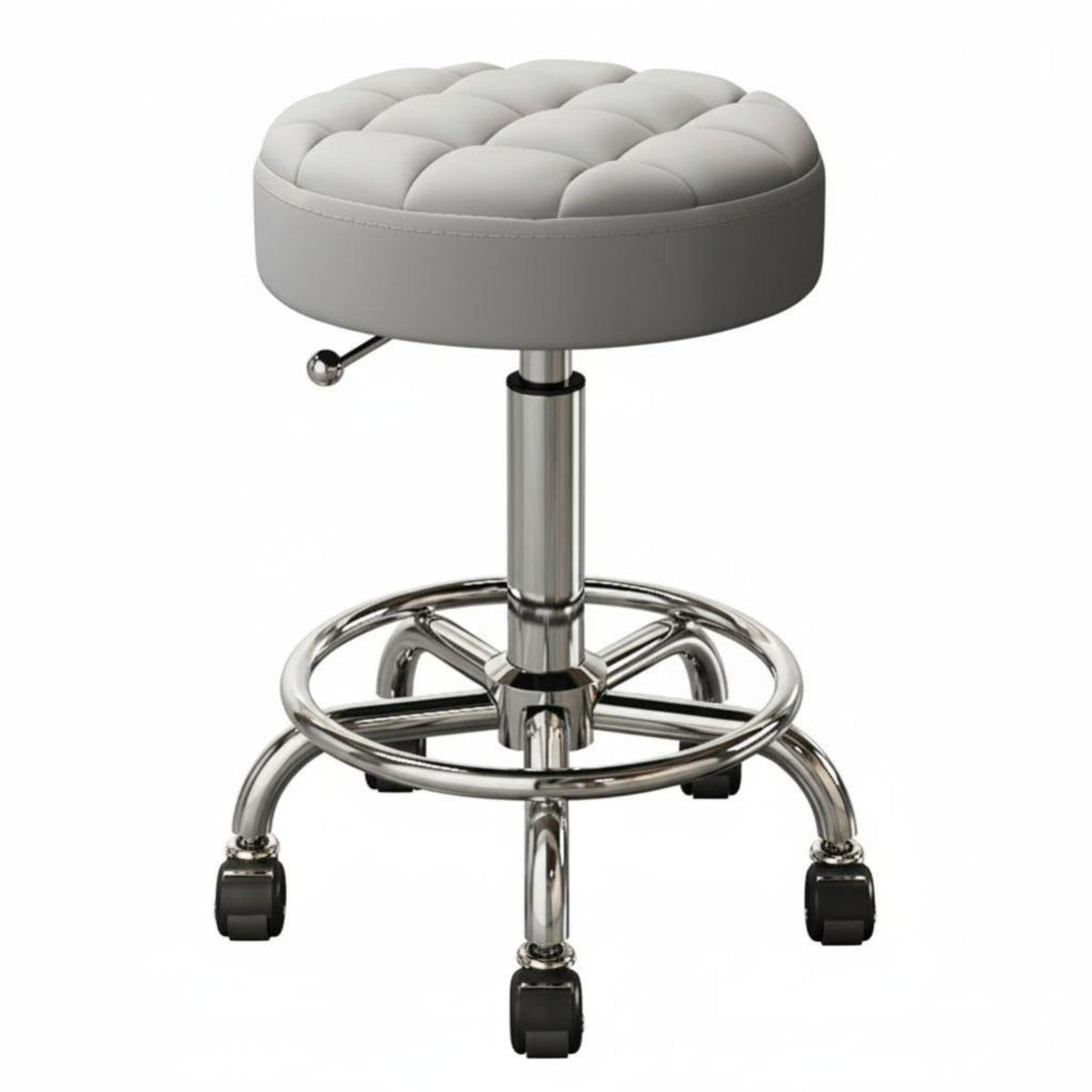 Thick Padded pad Adjustable Round Stool with Casters Easy to Clean Rolling Seat Multi-Purpose rotating Chair for Nail Technicians, Salon Professionals, haircut specialist Shop, Vanity, Clinic, Workshop