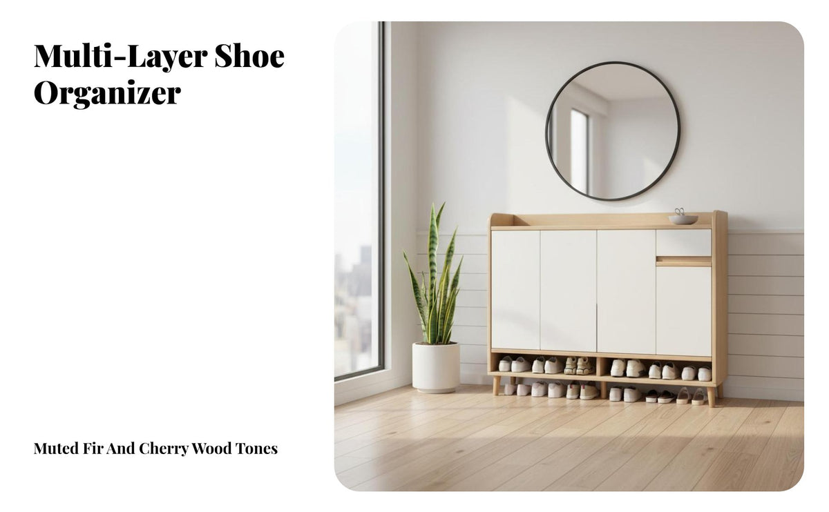 Space Saving Entryway Shoe Cabinet Large Capacity Shoe Storage Cabinet with Doors Slim Design Household Furniture Long-Lasting Construction for Homeowners, Apartment Dwellers, Families, Hallway, Small Areas, Living Room, Bedroom