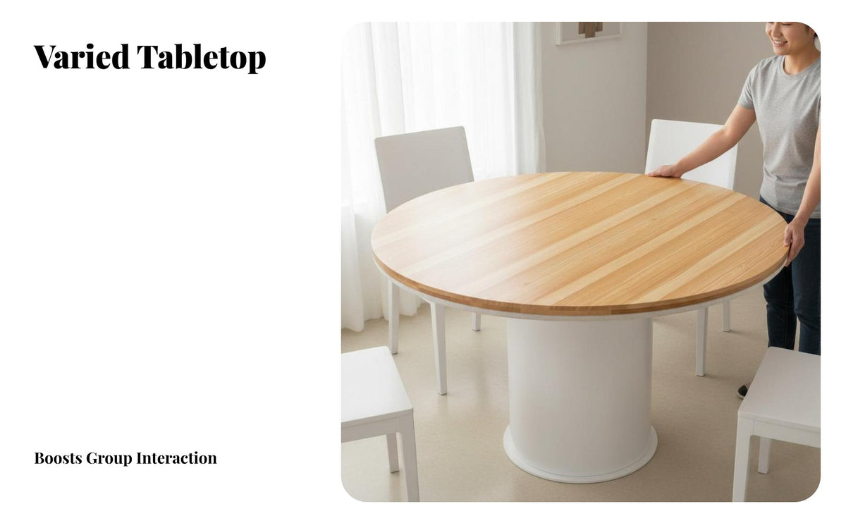 Foldable Round Dining Table Easy to Clean Round Folding Table High Load Capacity Event Furniture for Families, Caterers, Cafeteria, Parties