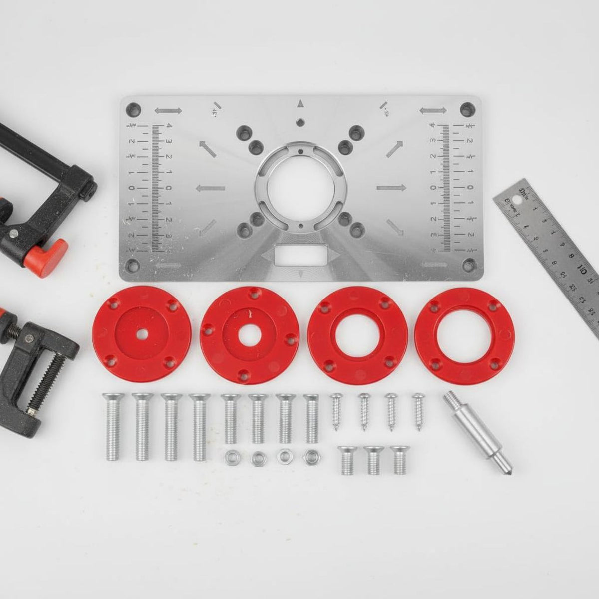 Easy Installation Router Table Insert Plate Aluminum Alloy Woodworking Bench Insert Plate Multi-Functional Power Tool Accessory Precise Scale for Woodworkers
