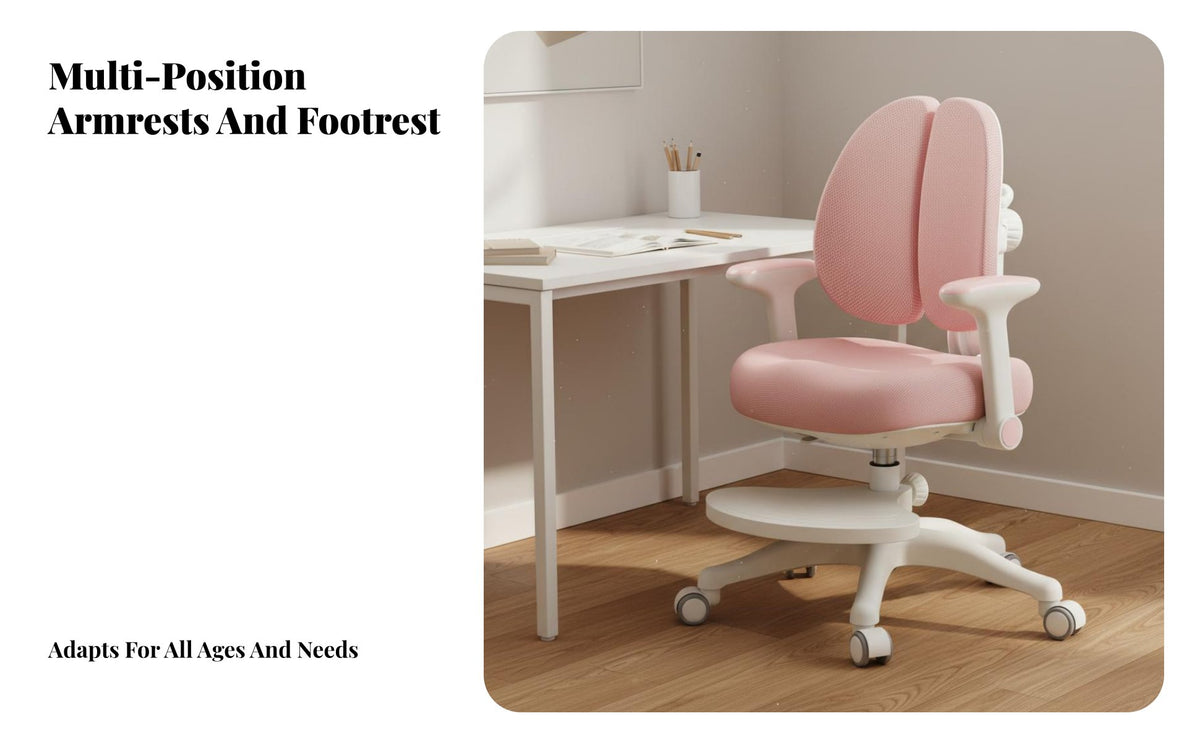 Support Adjustable Student Study Chair Removable Cushion Ergonomic Kids Chair children's Furniture for Students, Teens, Parents, Homework, Bedroom, Home
