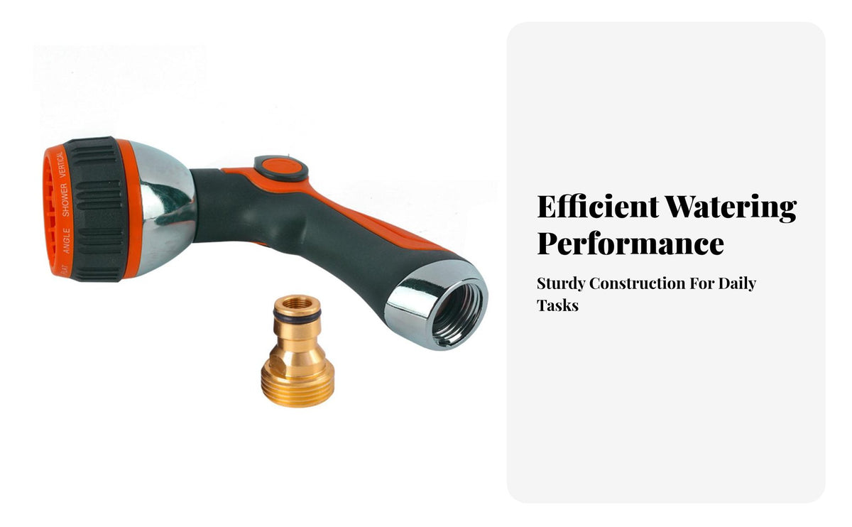 10 Pattern Hose Nozzle Ergonomic Rubber Grip 10 Pattern Spray Nozzle Leak-Resistant Garden Hose Sprayer for Car Washing, Patio Cleaning