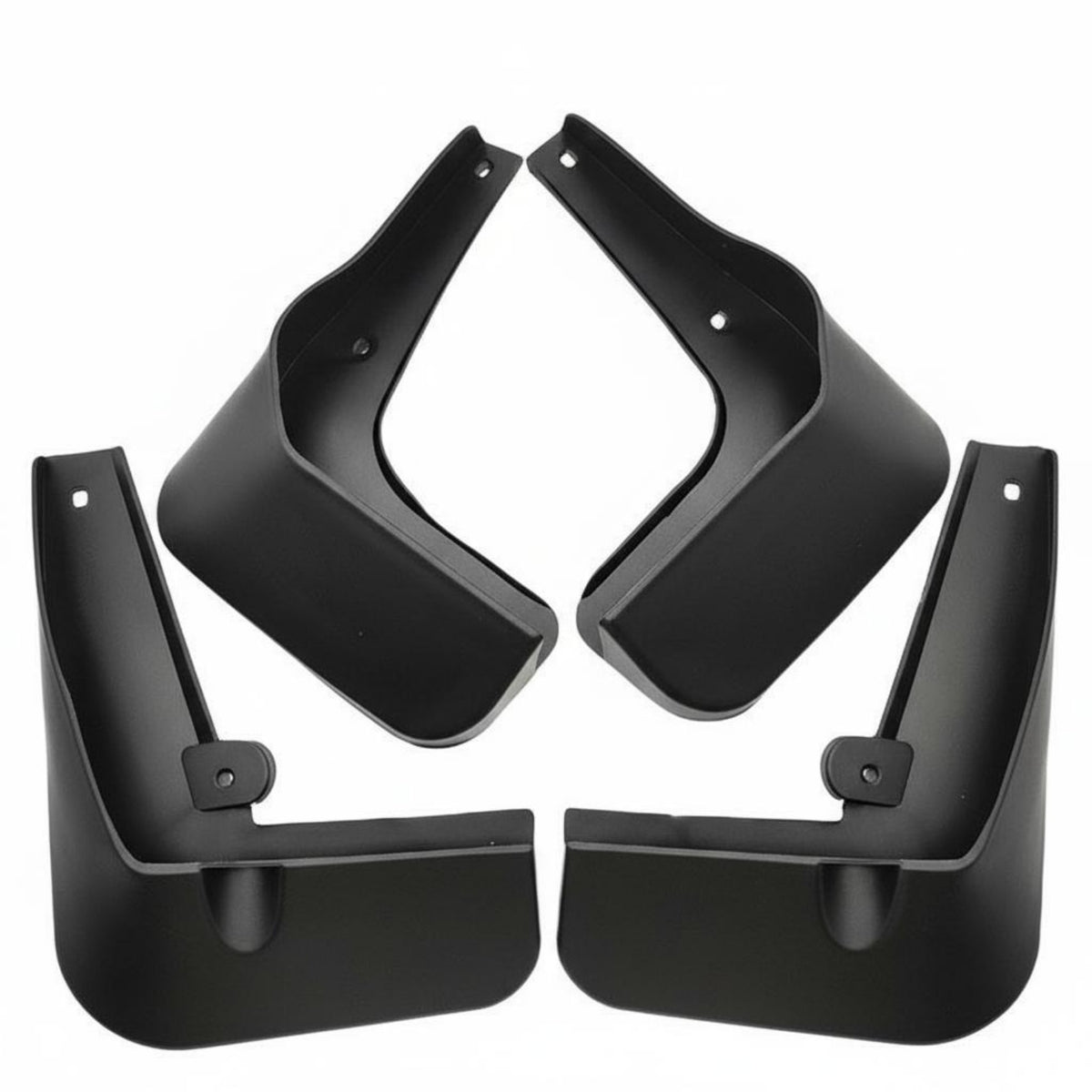 4 Pieces Molded Car Mudguard Curved Splash Guard Matte Finish Car Mud Flap Black