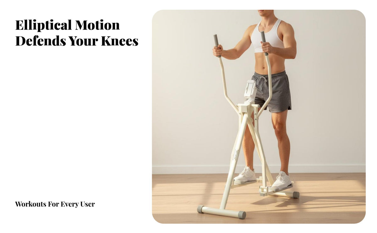 Cordless Air Glider Exercise Machine Fluid & Quiet Gliding Home Space Glider Full Body Workout Low-Effect Glider Machine for Seniors, Beginners, Apartment