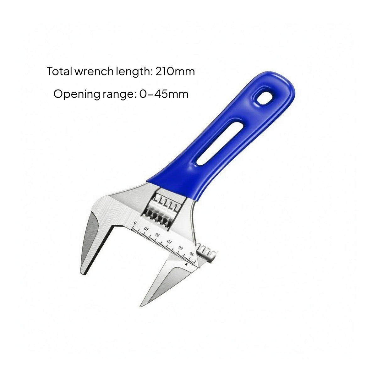 Coated Handle Adjustable Plumbing Wrench Metal Head Bathroom Wrench Adjustment Wheel Repair Tool Grip Cutout