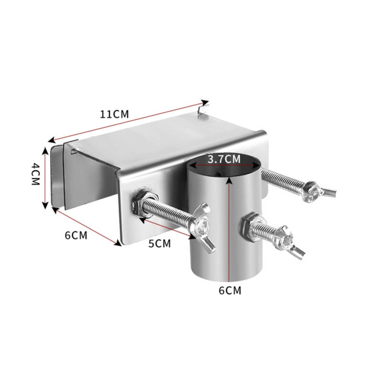 Thickened Metal Umbrella Pole Clamp Screw-Tightened Umbrella Mounting Clamp Sturdy Vehicle Accessory Smooth Finish