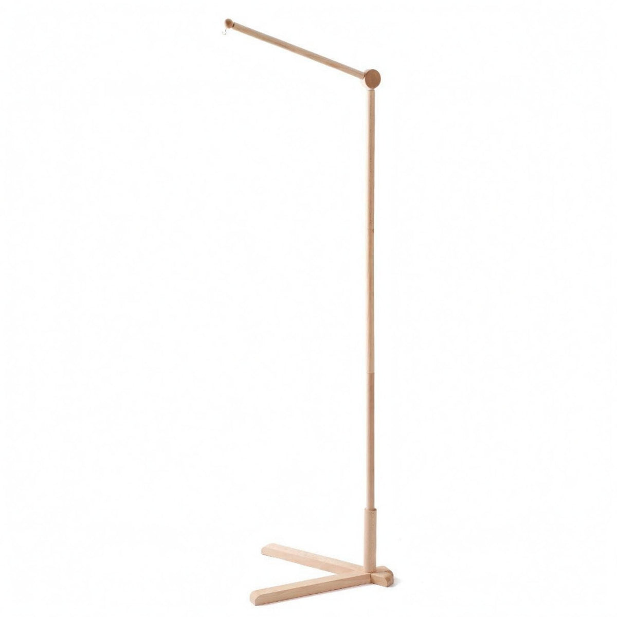 Three-Leg Base Wooden Crib Mobile Stand Tall Upright Floor Standing Mobile Stand Minimal Design