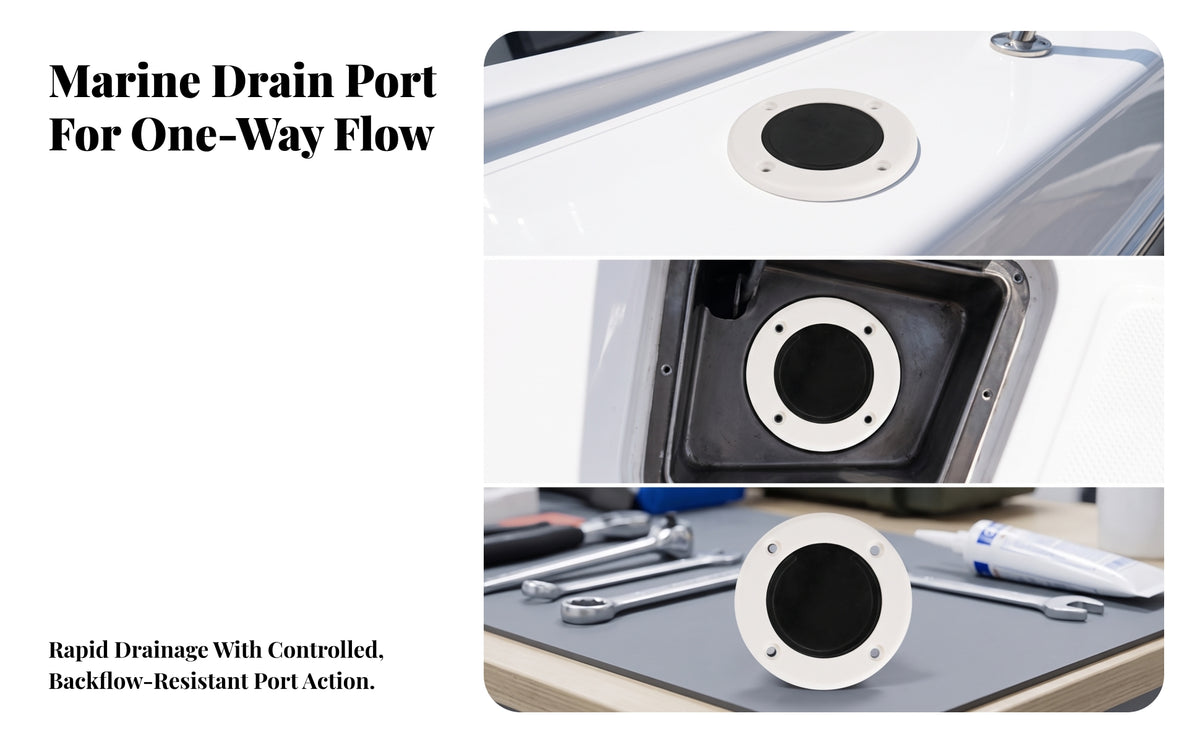 Screw-Mount Marine Drain Port
