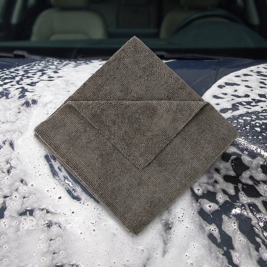 Thick Microfiber Cloth and Car Drying Towel, 40cm x 40cm Microfibre Cloth for Detailing, Six-Weft Weave Serged Border for Glass and Polish